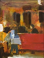 Red Sofa, 2008, 12 x 9"